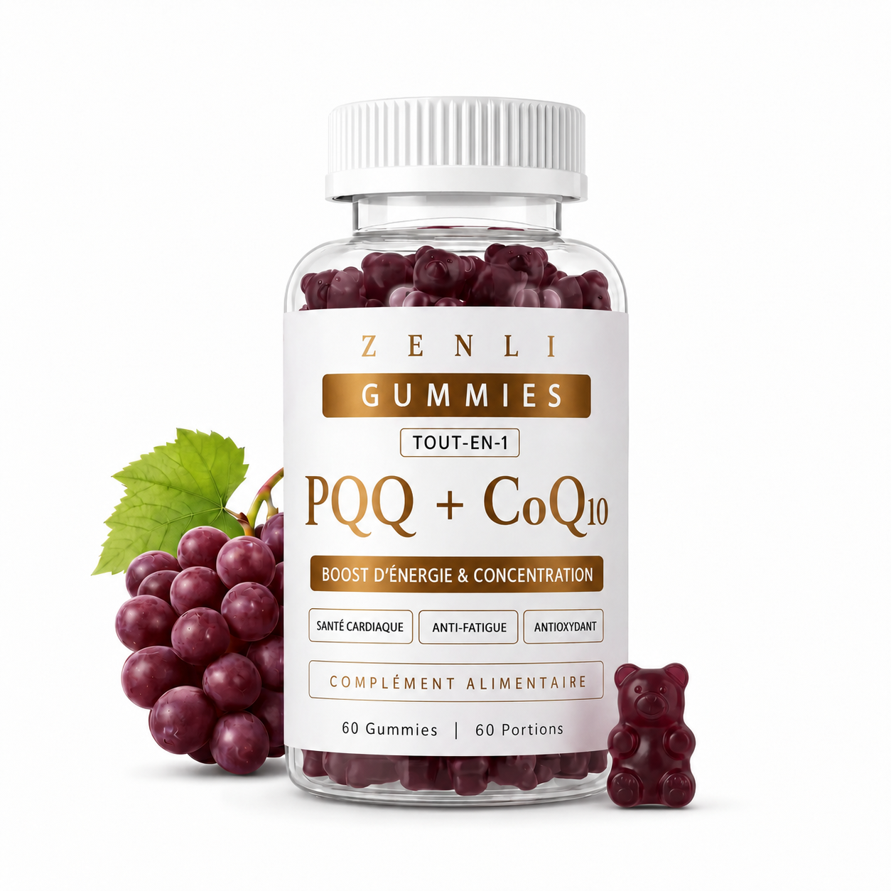 Gummies PQQ + CoQ10 — Boost d'Énergie & Concentration