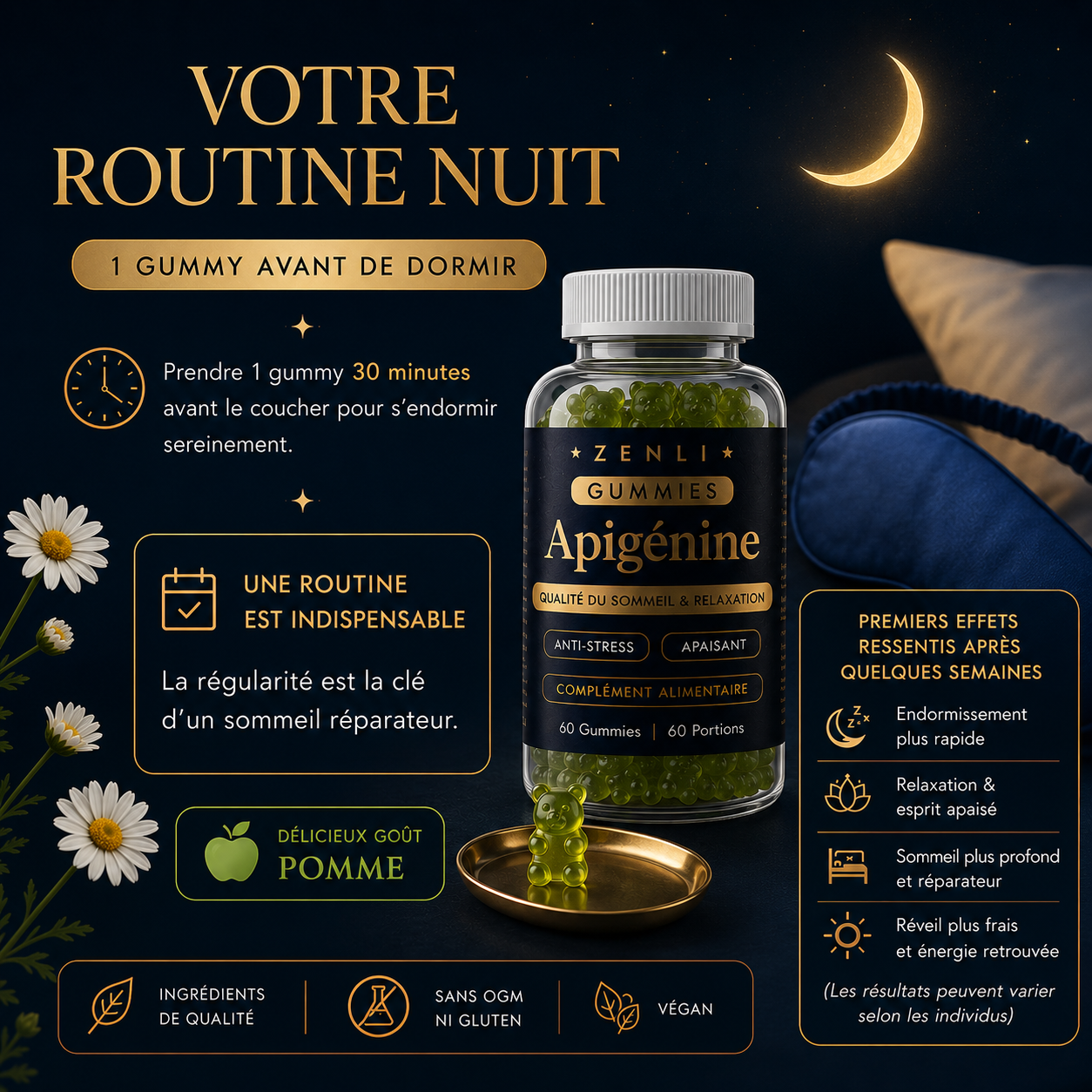 Gummies Apigénine  — Sommeil & Relaxation