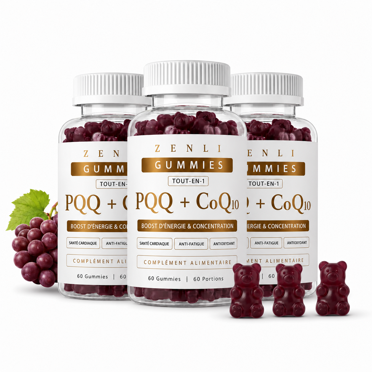 Gummies PQQ + CoQ10 — 3 mois