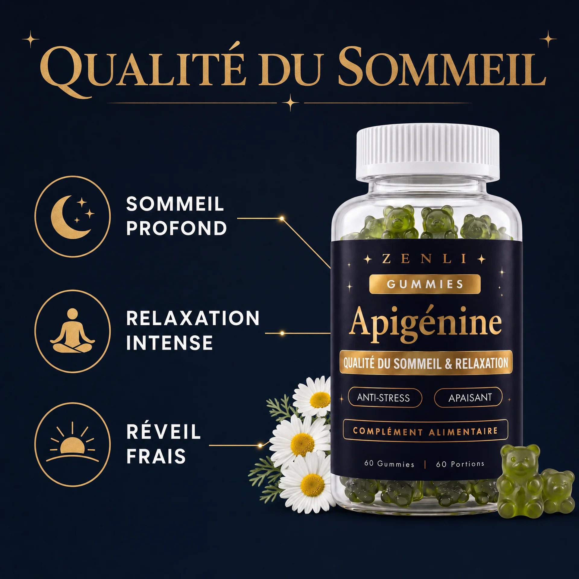 Gummies Apigénine  — Sommeil & Relaxation