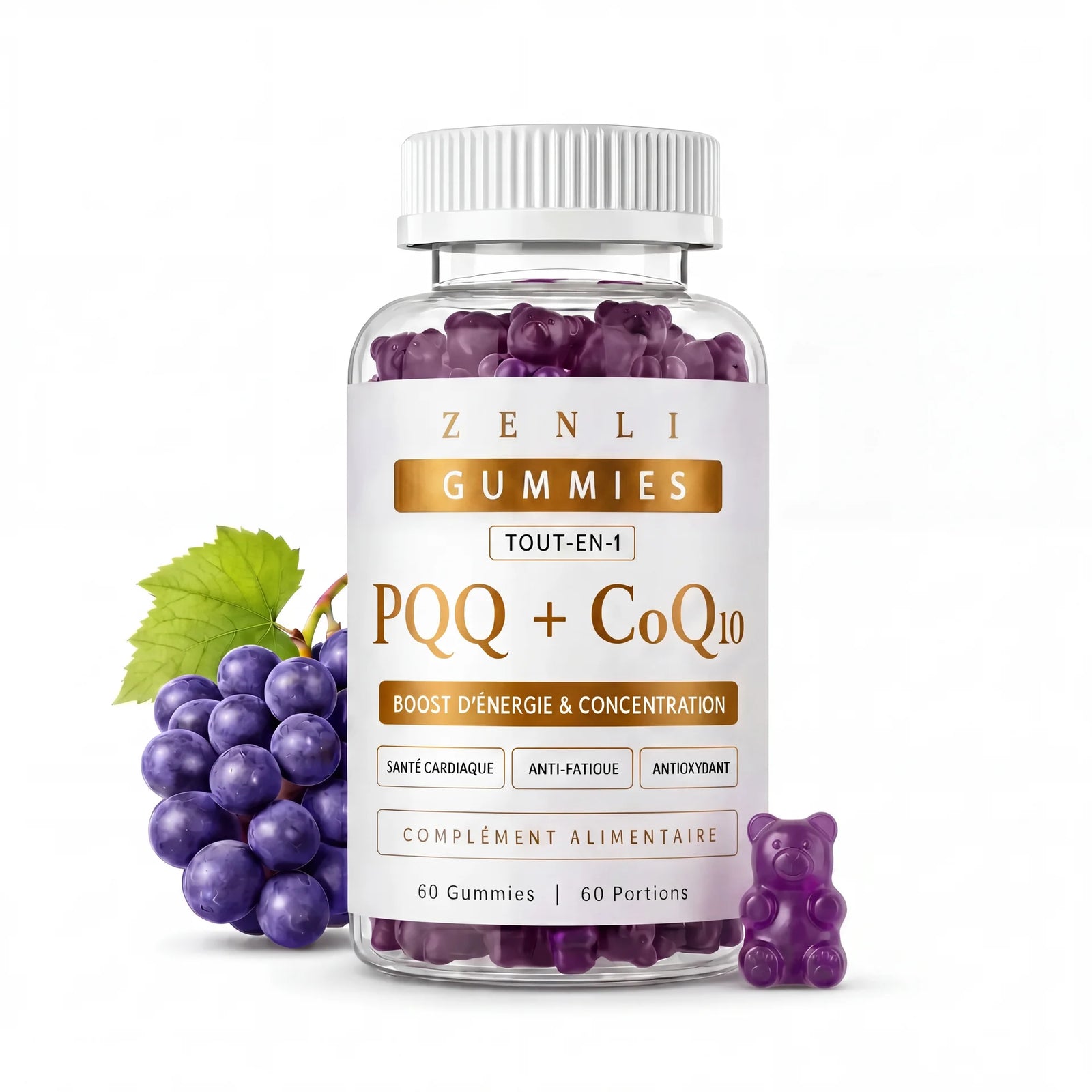 Gummies PQQ + CoQ10 — Boost d'Énergie & Concentration