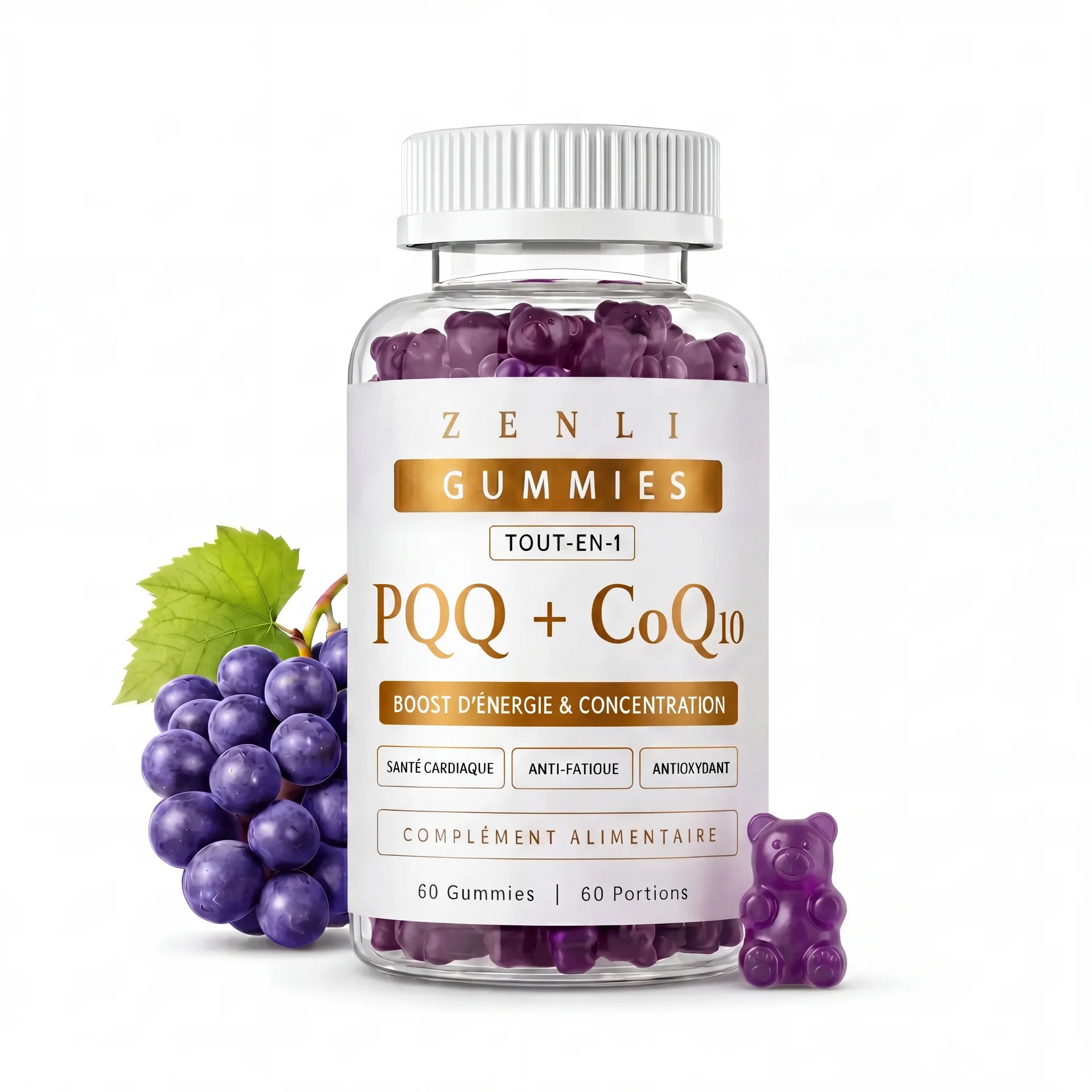 Gummies PQQ + CoQ10 — Boost d'Énergie & Concentration